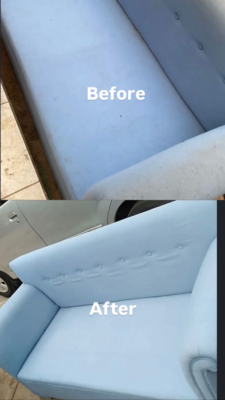 Hasil Cuci Sofa — Before & After